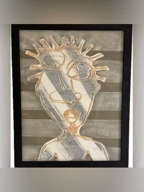 Original Modern Fine Art DAN SAYLES Painting Signed Framed ABSTRACT PORTRAITURE